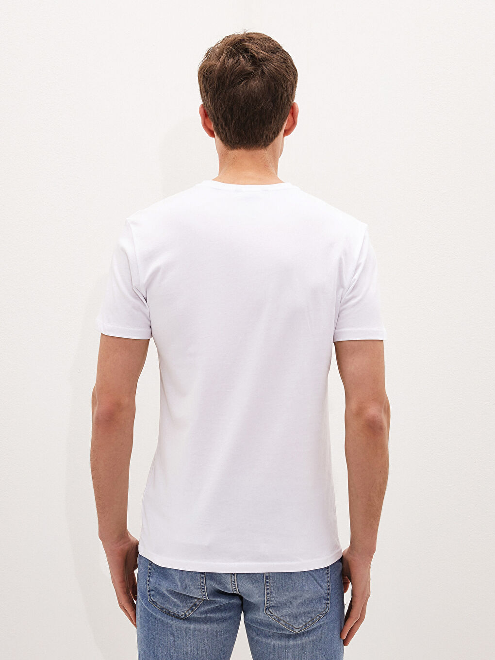 Crew Neck Short Sleeve Printed Combed Cotton Men's T-shirt-3