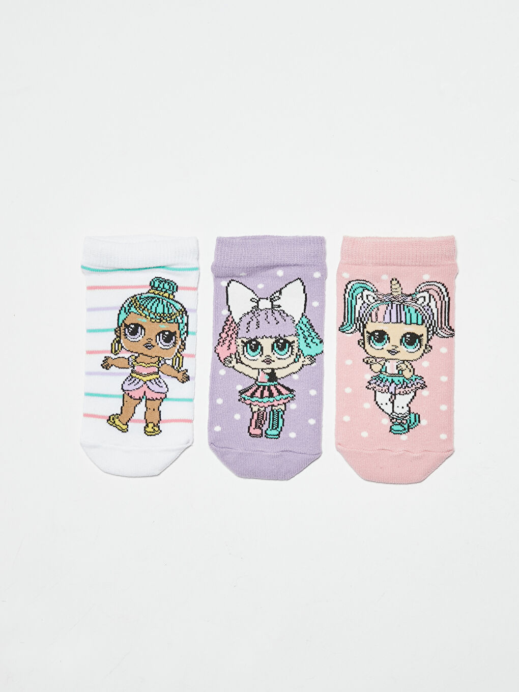 LOL Surprise OMG Lizenzierte Mädchen Kinder Sneaker-Socken 3er-Pack-1