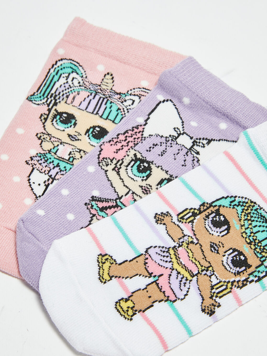 LOL Surprise OMG Lizenzierte Mädchen Kinder Sneaker-Socken 3er-Pack-2