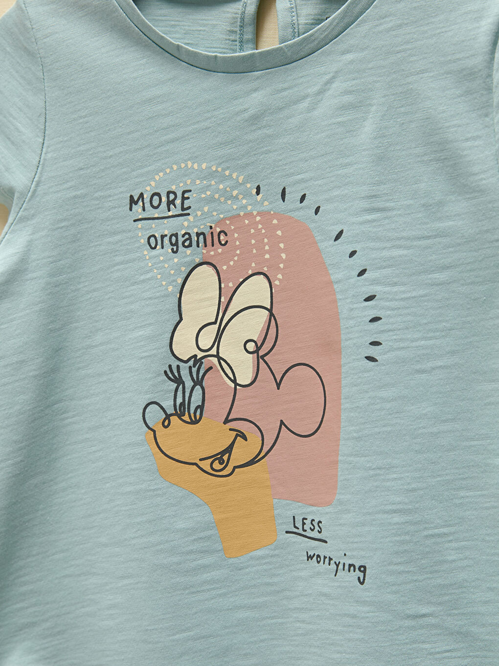 تيشيرت بناتي رضع بأكمام قصيرة ورقبة دائرية مطبوع ميني ماوس-2