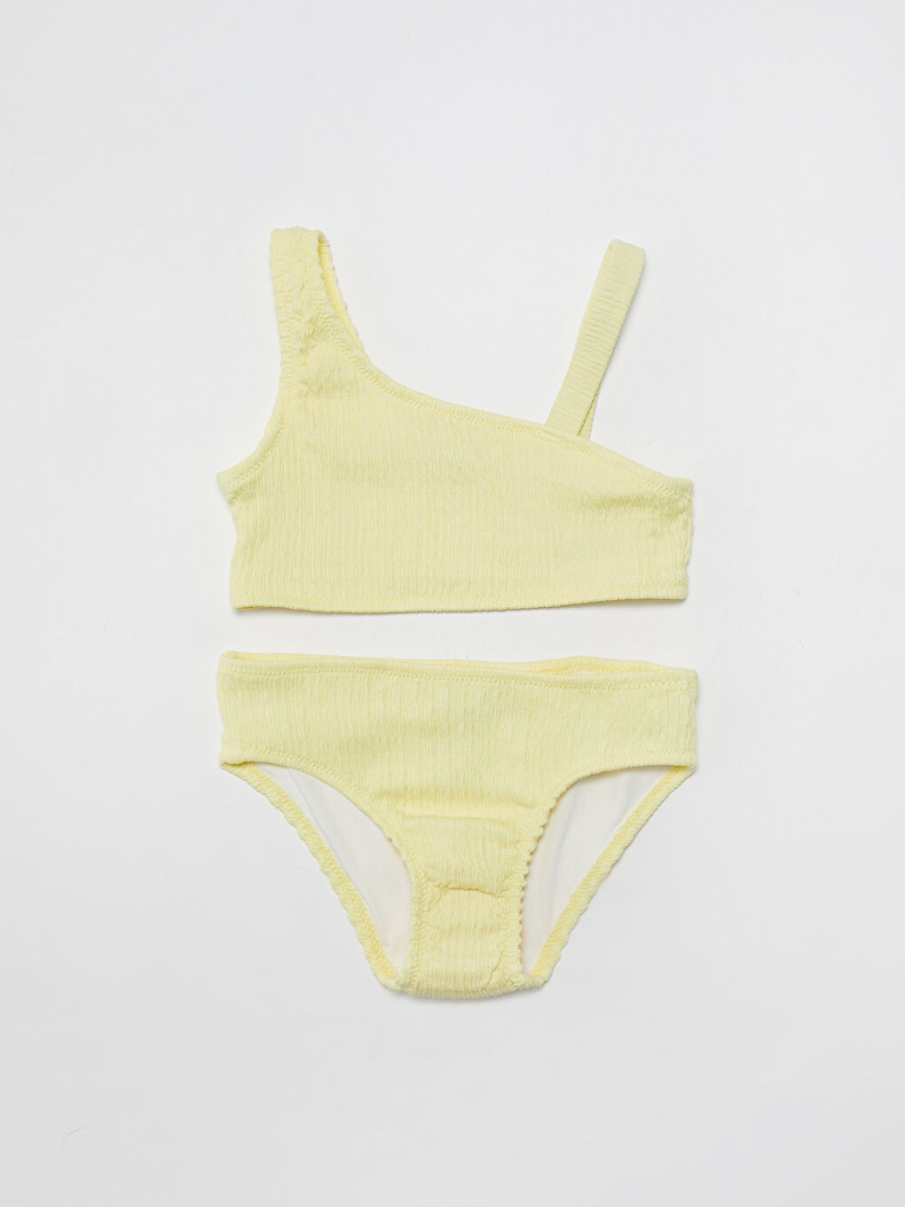 بكيني بناتي قماش مطاطي بنقشة ذاتية