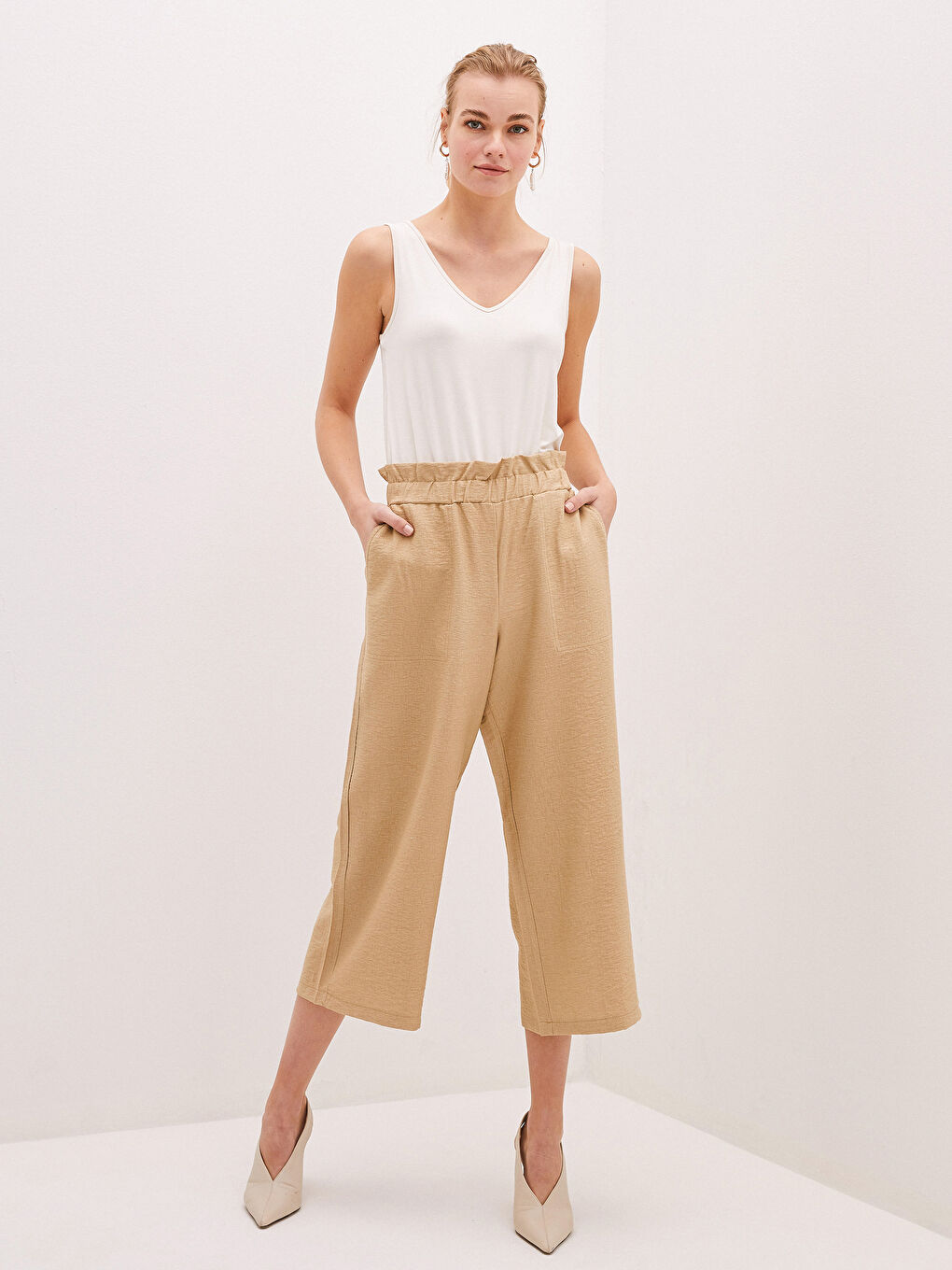 LC Waikiki BEŽ Kapri pantalone Žena -S1G204Z8-GL4