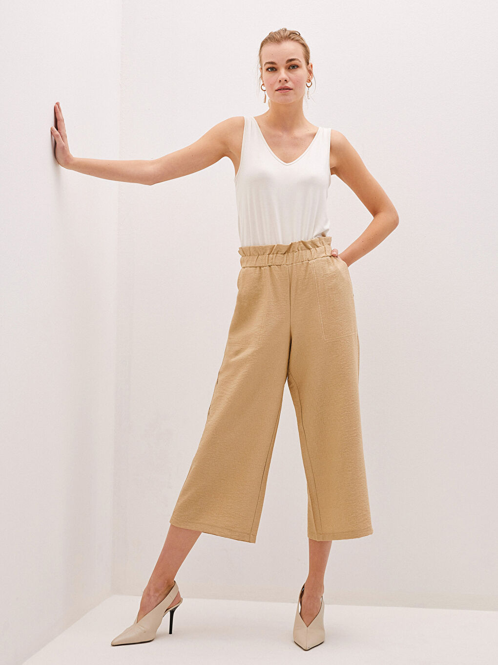 LC Waikiki BEŽ Kapri pantalone Žena -S1G204Z8-GL4