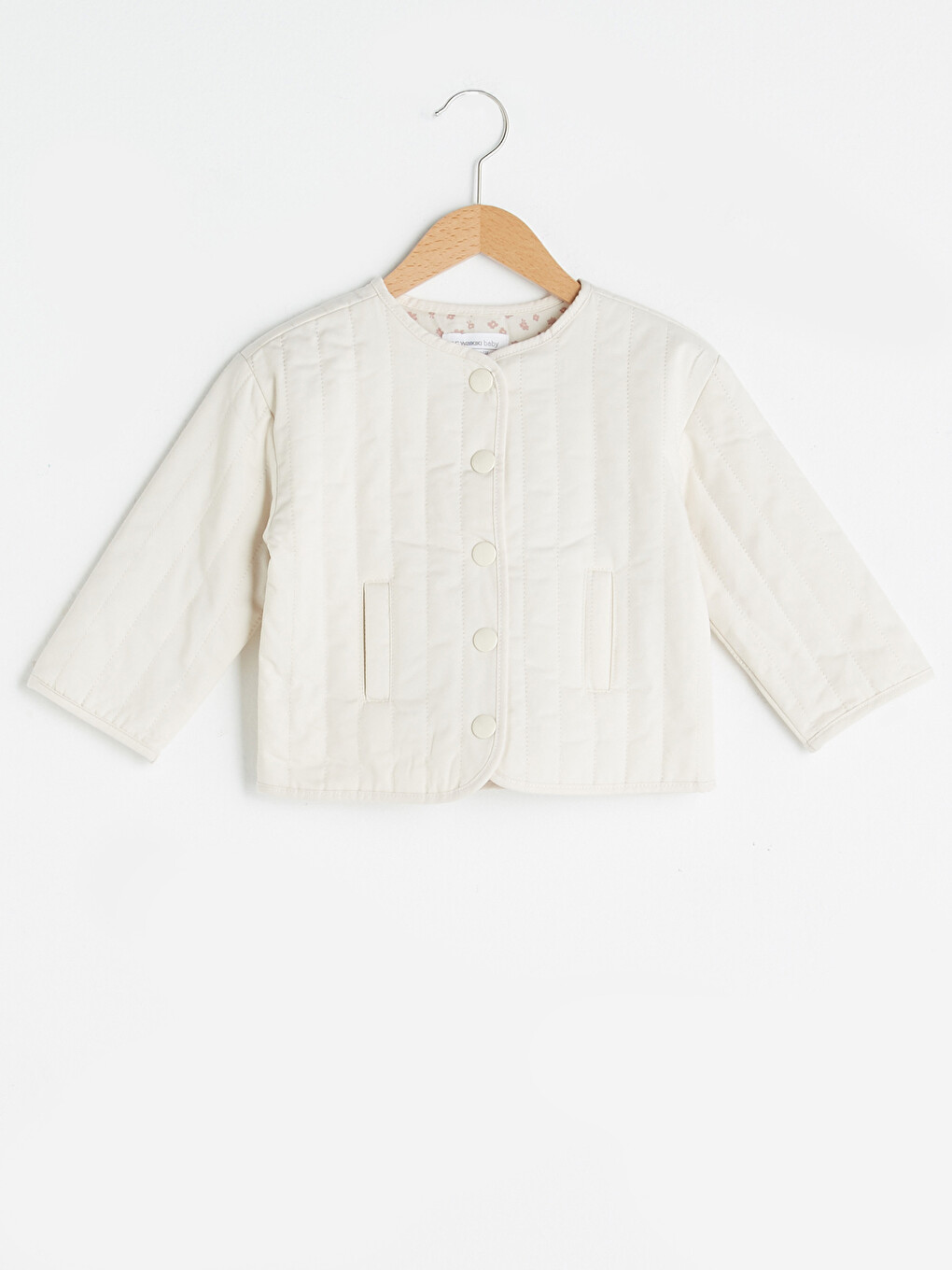 Crew Neck Long Sleeve Basic Baby Girl Jacket