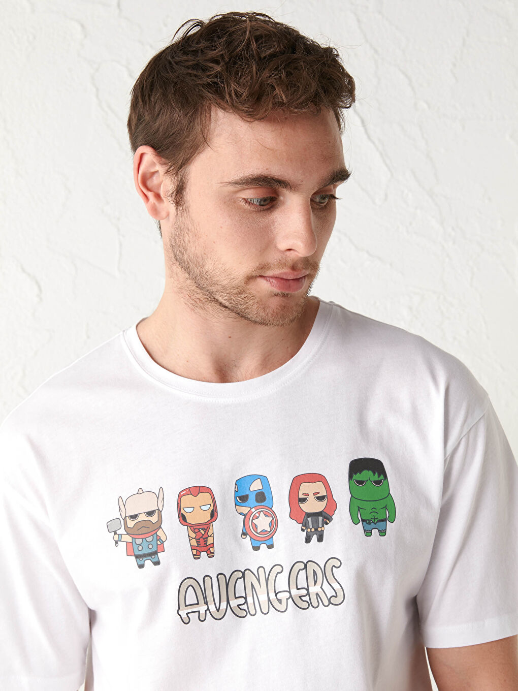 XSIDE Crew Neck Short Sleeve Avengers Printed Cotton Men's T-Shirt -S1G324Z8-Q6K