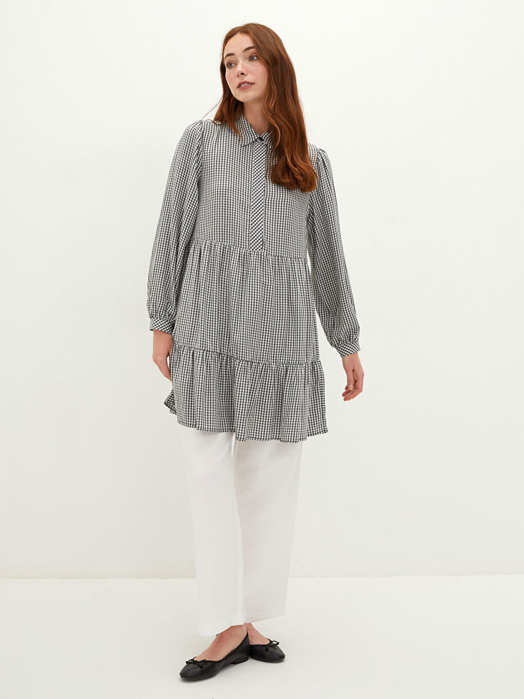 әйелдерге арналған ұзын жеңді торлы жейде туника-3