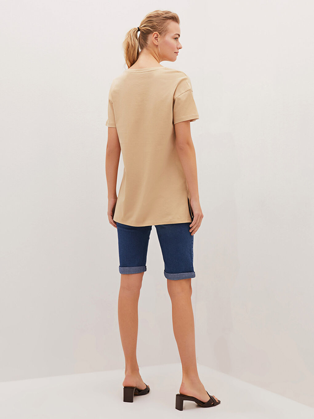 Crew Neck Printed Short Sleeve Cotton Women's T-shirt-6