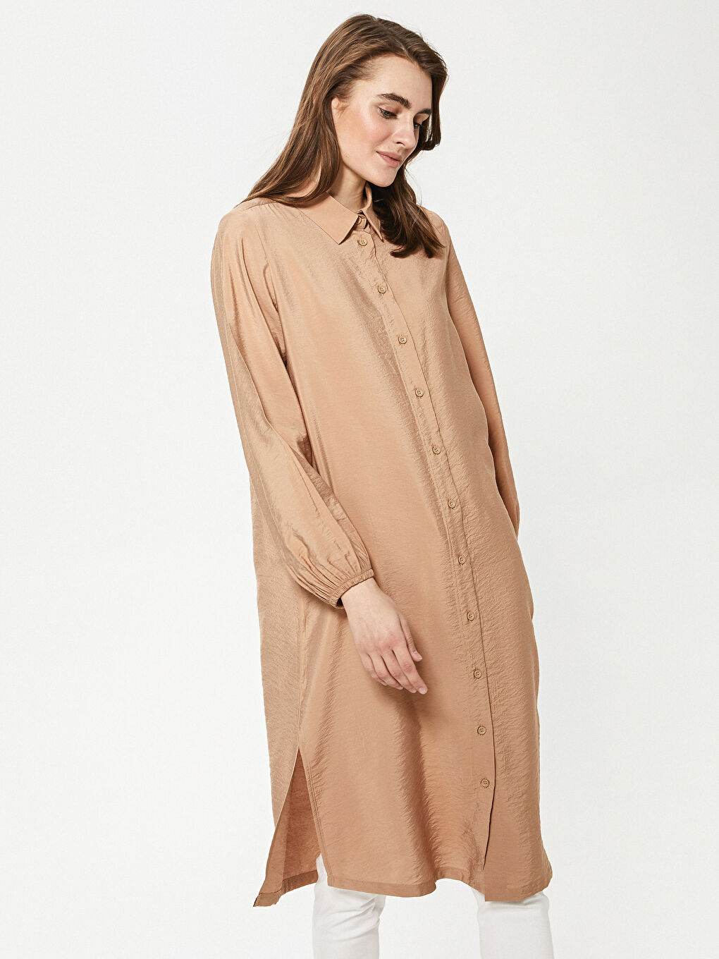 Tunică Cămașă Simplă cu Mânecă Lungă pentru Femei