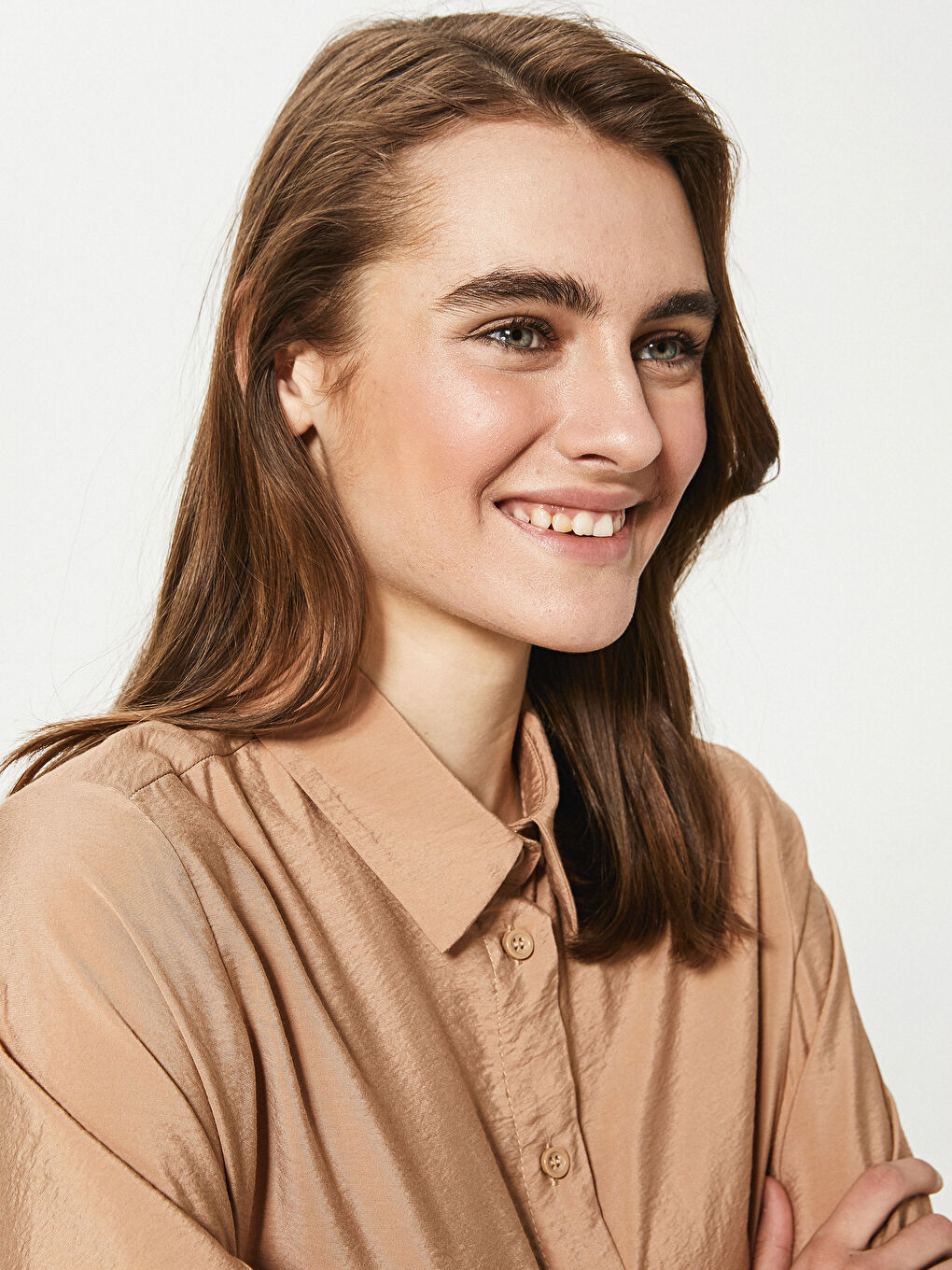 Tunică Cămașă Simplă cu Mânecă Lungă pentru Femei-2