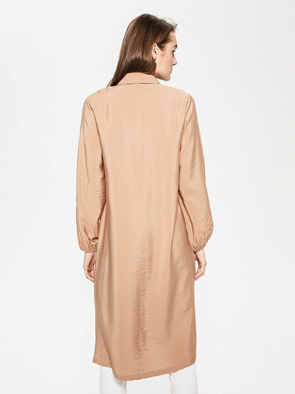 Tunică Cămașă Simplă cu Mânecă Lungă pentru Femei-4