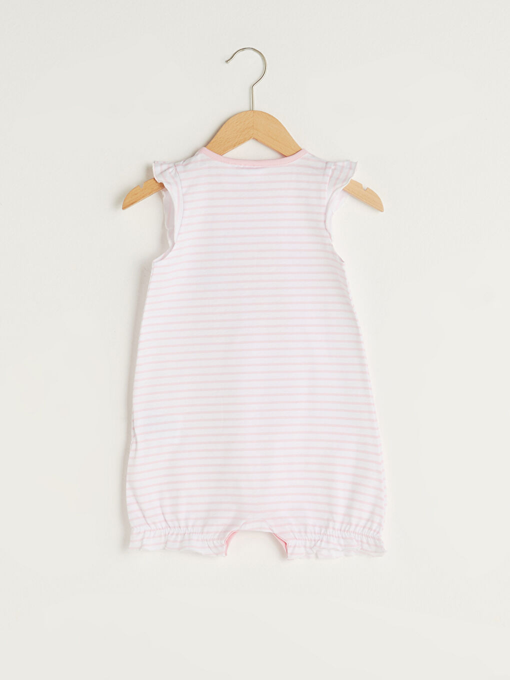 Beyaz Bisiklet Yaka Winnie the Pooh Baskılı Pamuklu Kız Bebek Tulum-1