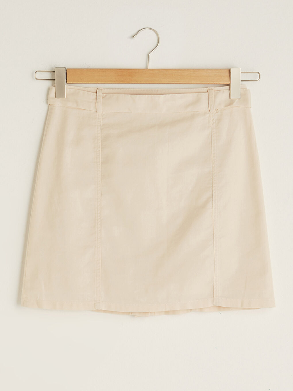 LCW Vision Women's Cotton Mini Skirt With Belt Detailed Pockets -S1G440Z8-Q4M