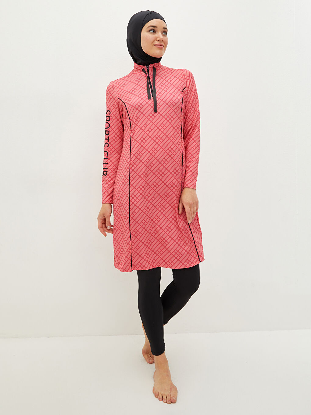 Mercan Desenli Kadın Tesettür Mayo