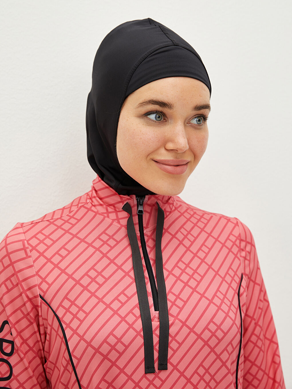 Mercan Desenli Kadın Tesettür Mayo-3