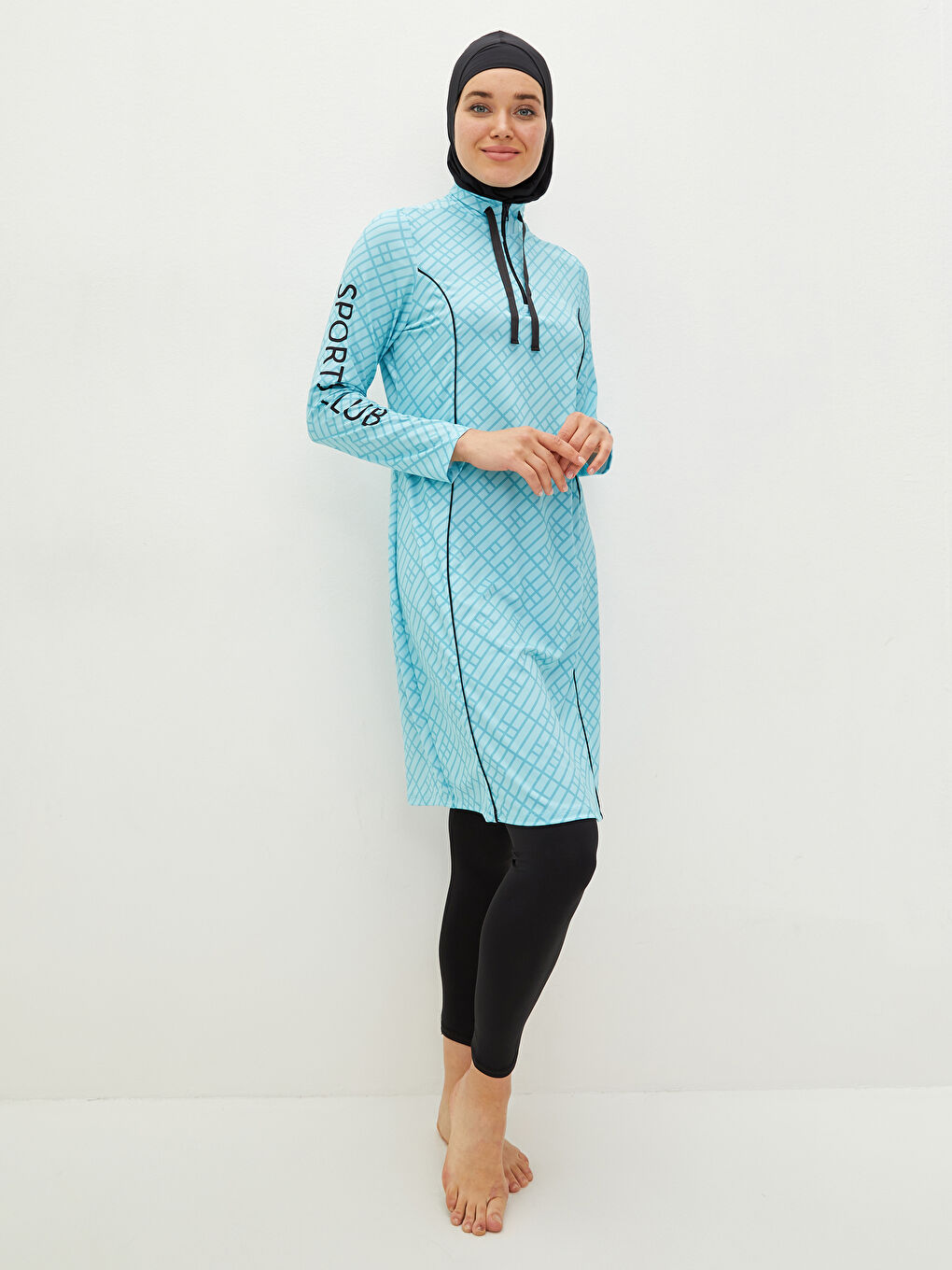 Patterned Women's Hijab Swimsuit