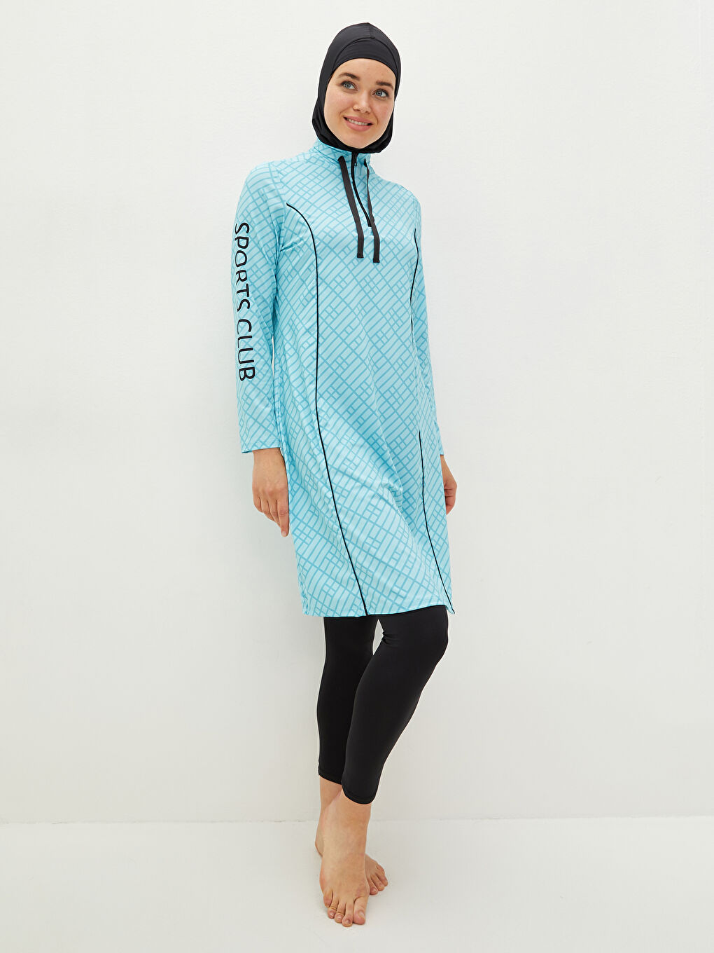 Patterned Women's Hijab Swimsuit-1