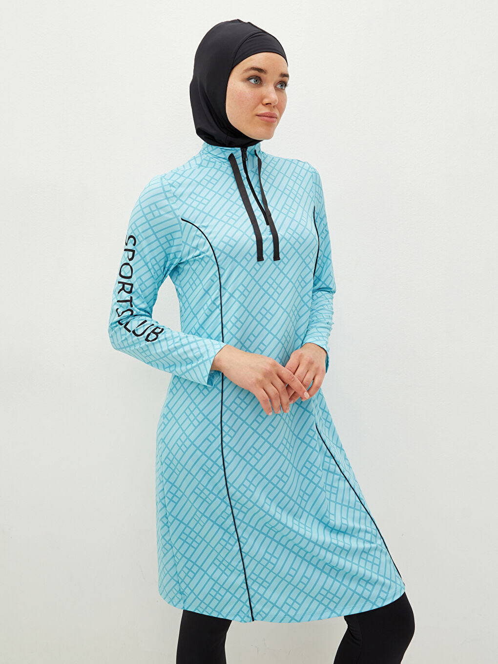 Patterned Women's Hijab Swimsuit-2
