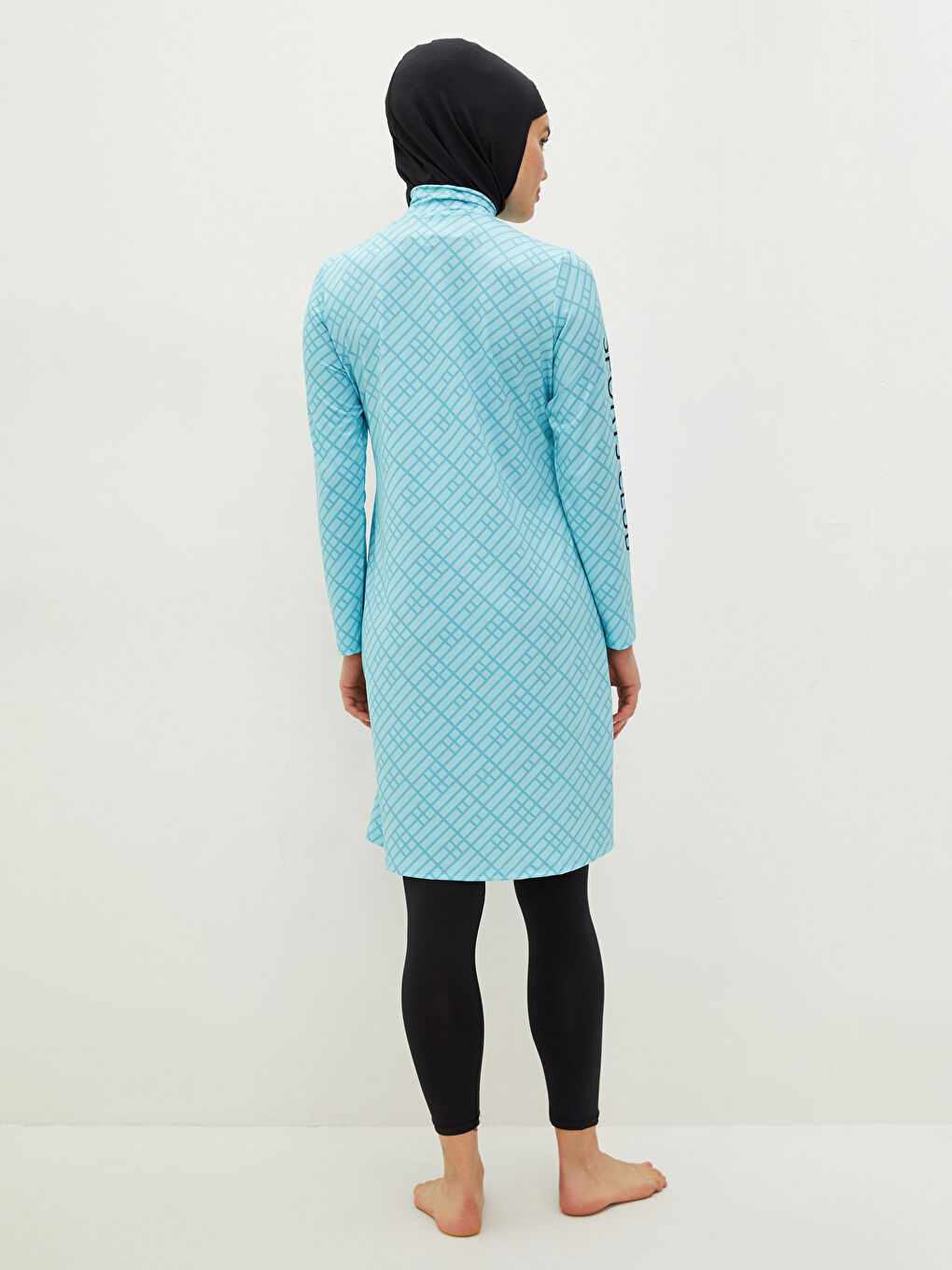 Patterned Women's Hijab Swimsuit-4