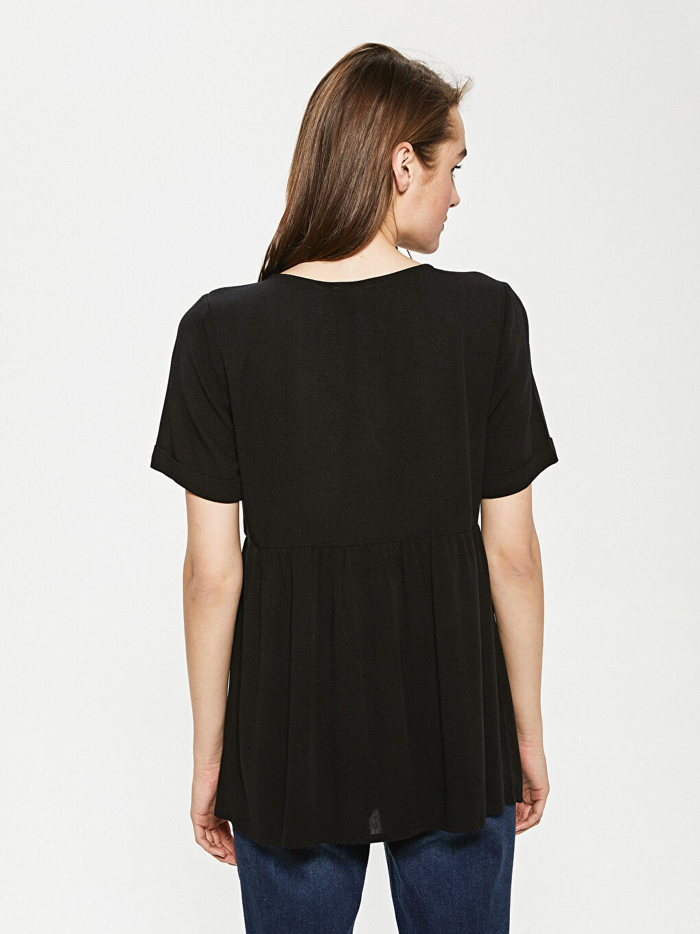 LCWAIKIKI Maternity V-Ausschnitt Gerades Kurzarm Viskose Umstandsshirt -S1G531Z8-CVL