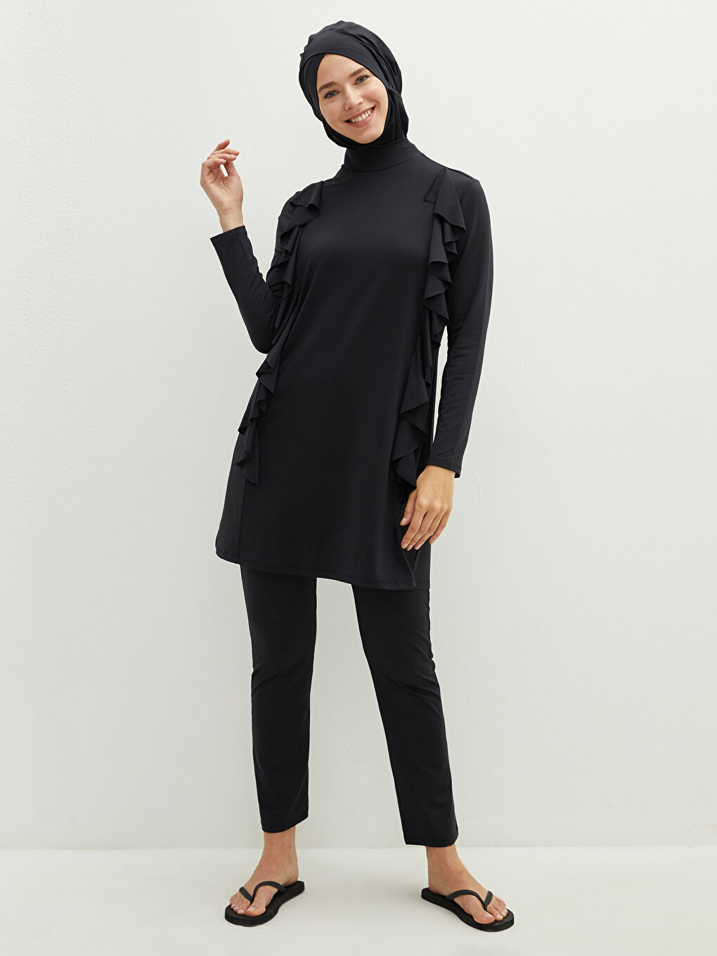 LC Waikiki Straight Long Sleeve Women's Hijab Swimsuit Set -S1G532Z8-CVL