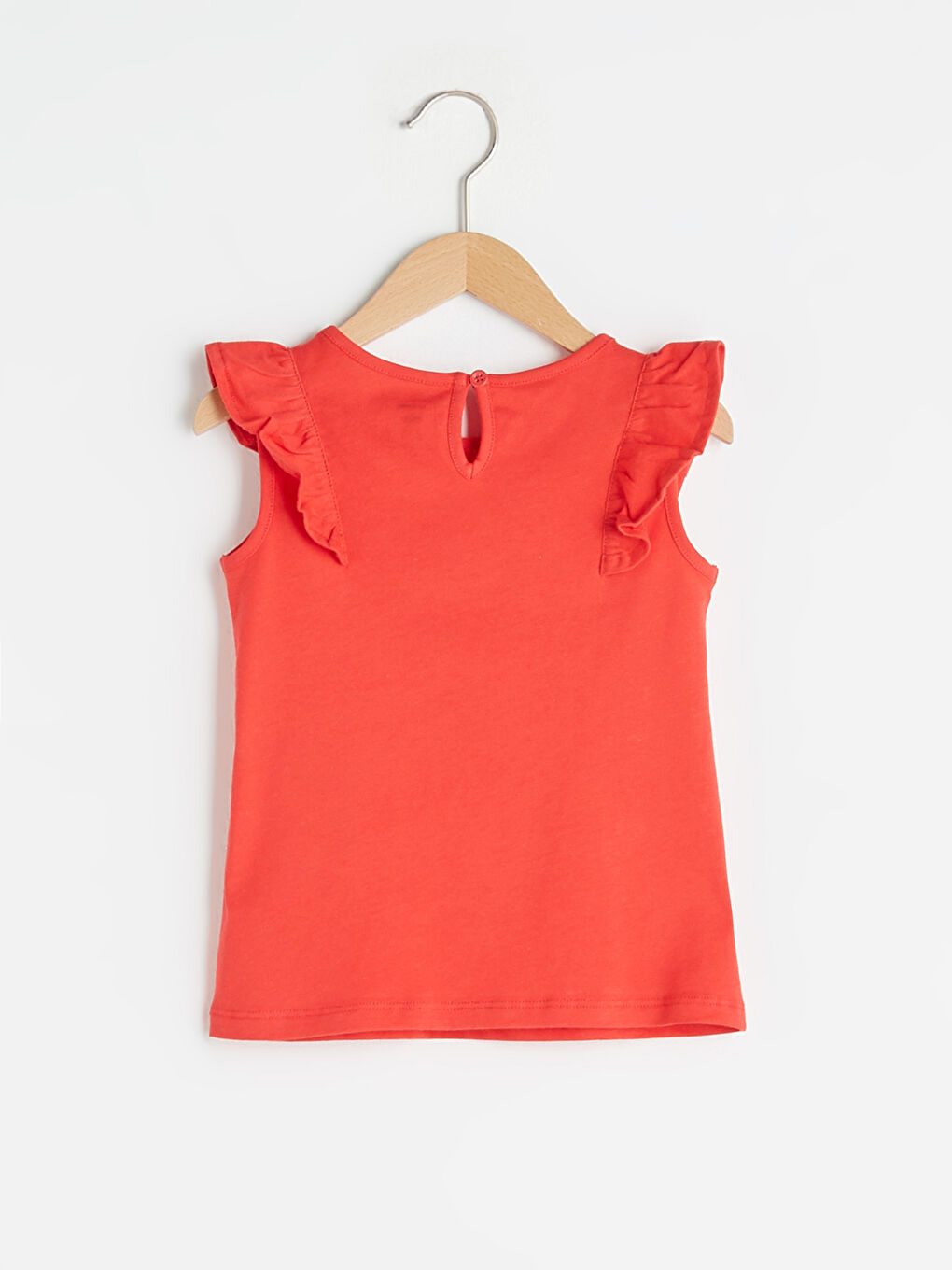 Kırmızı Bisiklet Yaka Minnie Mouse Baskılı Pamuklu Kız Bebek Tişört-1