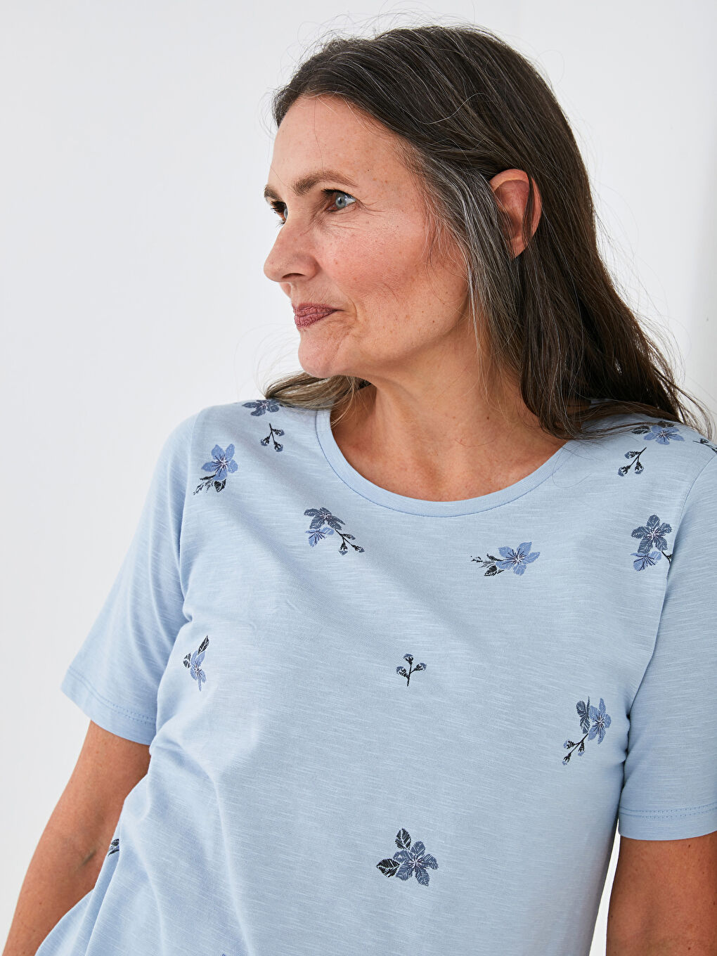 Crew Neck Printed Short Sleeve Women's T-Shirt-1