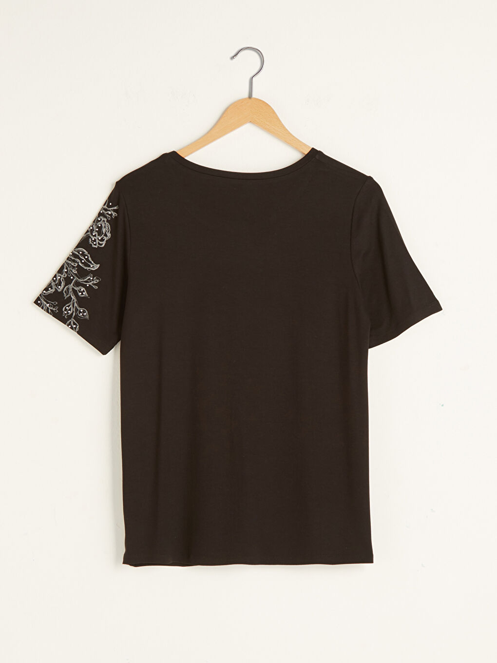 Crew Neck Printed Short Sleeve Women's Blouse-6