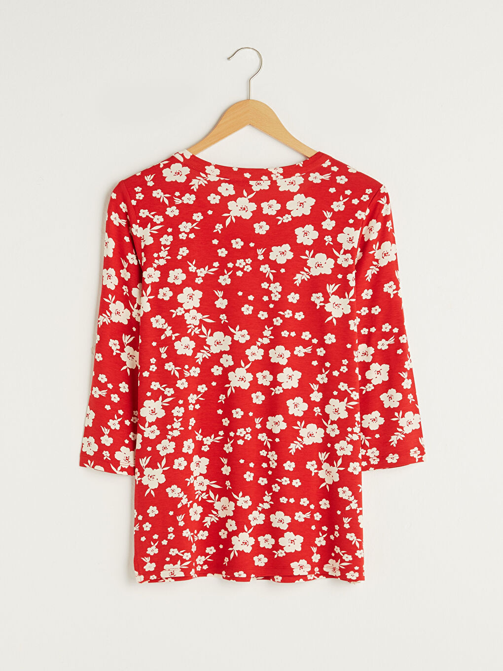V Neck Floral Printed Women T-Shirt-6