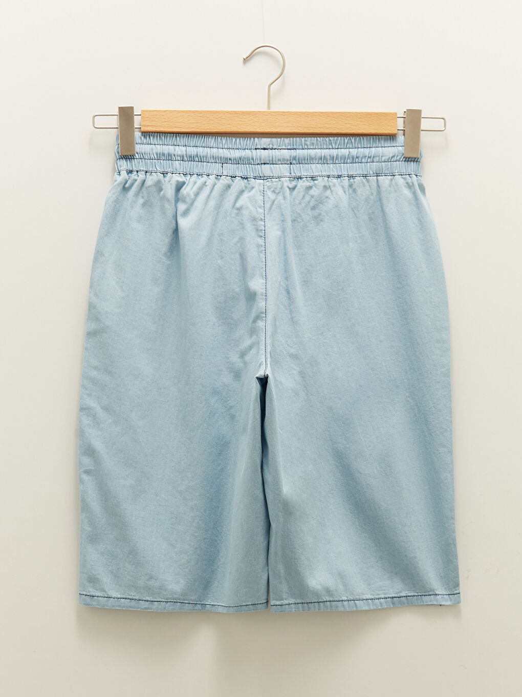 Women's Jean Shorts With Elastic Waist Comfortable Fit Pocket Detailed-6