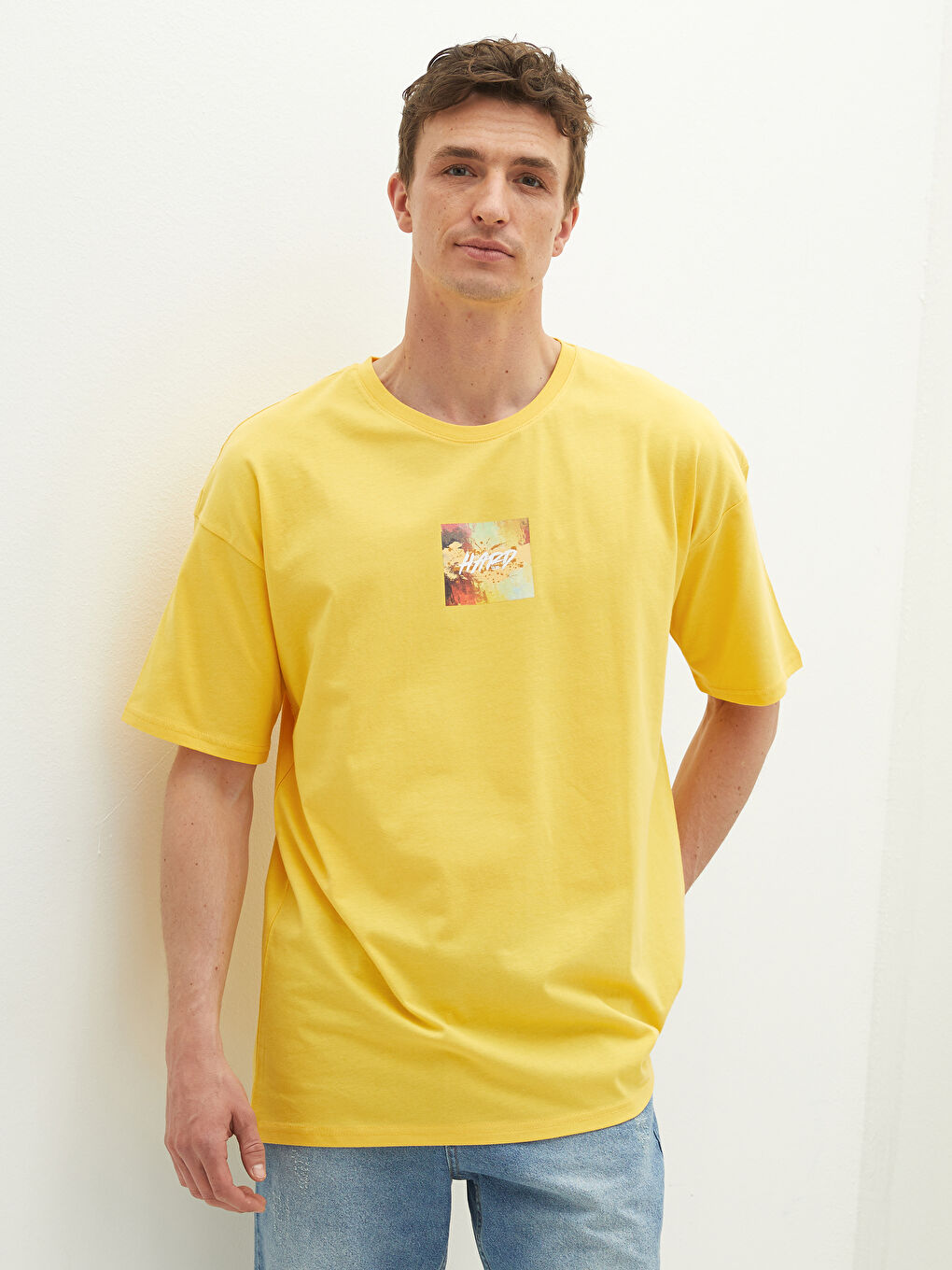 Crew Neck Short Sleeve Printed Combed Cotton Men's T-shirt-2