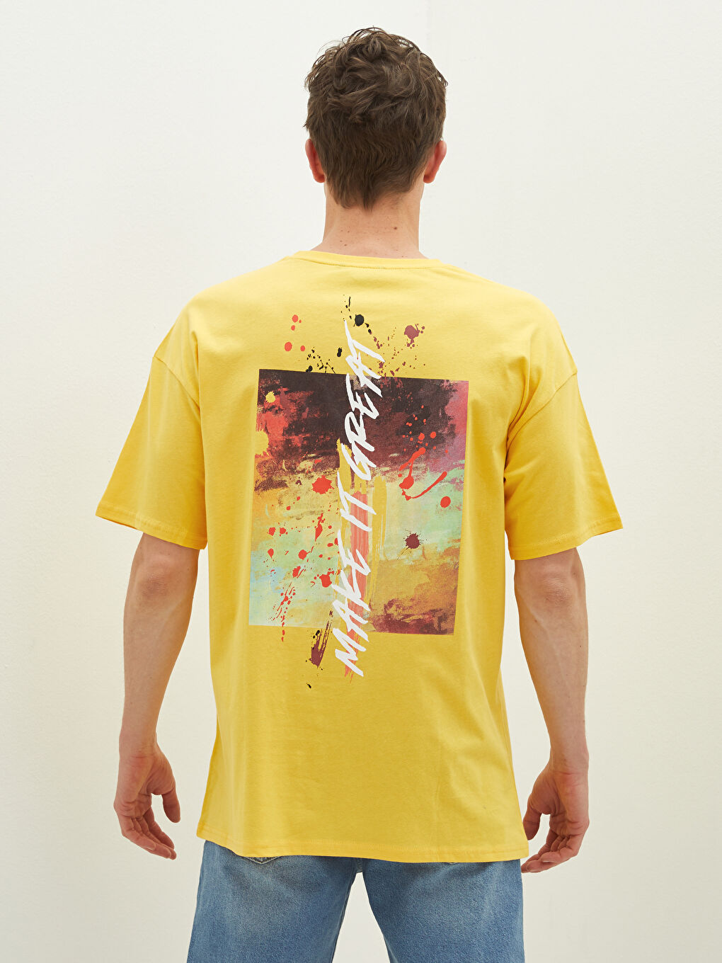 Crew Neck Short Sleeve Printed Combed Cotton Men's T-shirt-4