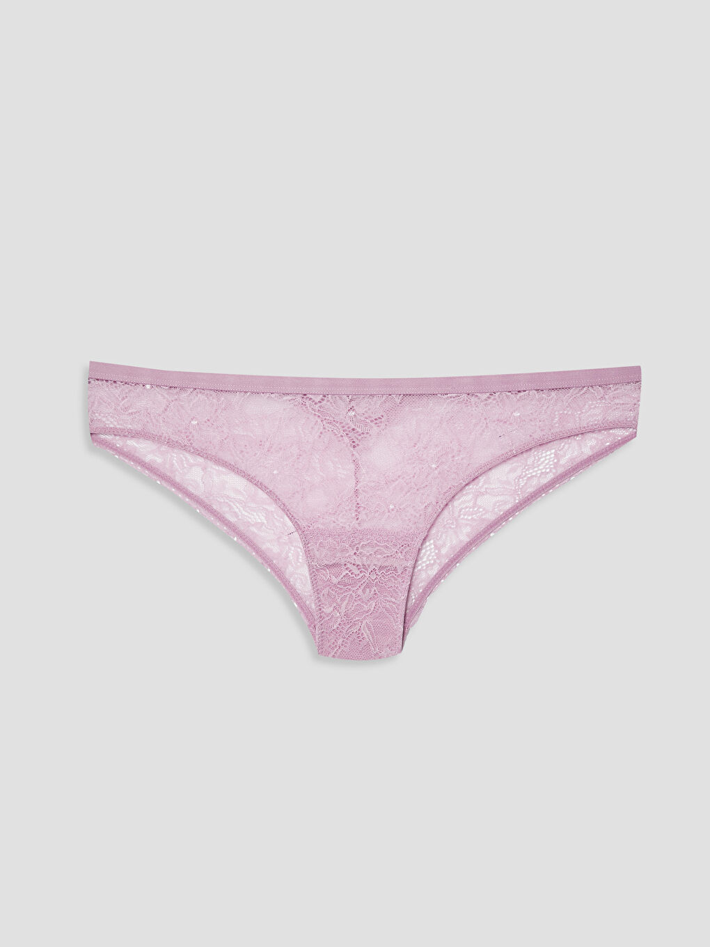 Lila Yüksek Bel Dantelli Fantezi Külot