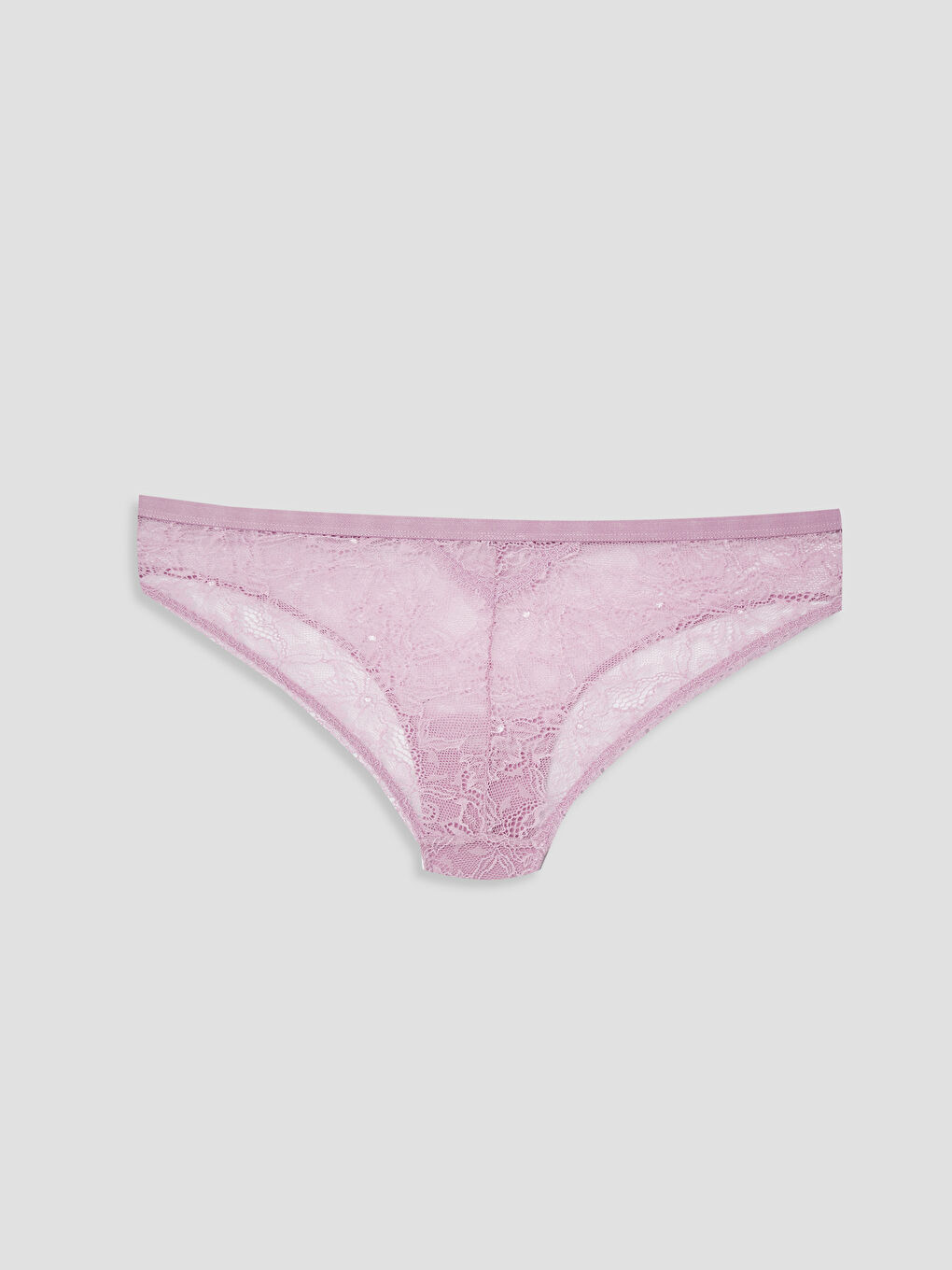 Lila Yüksek Bel Dantelli Fantezi Külot-1