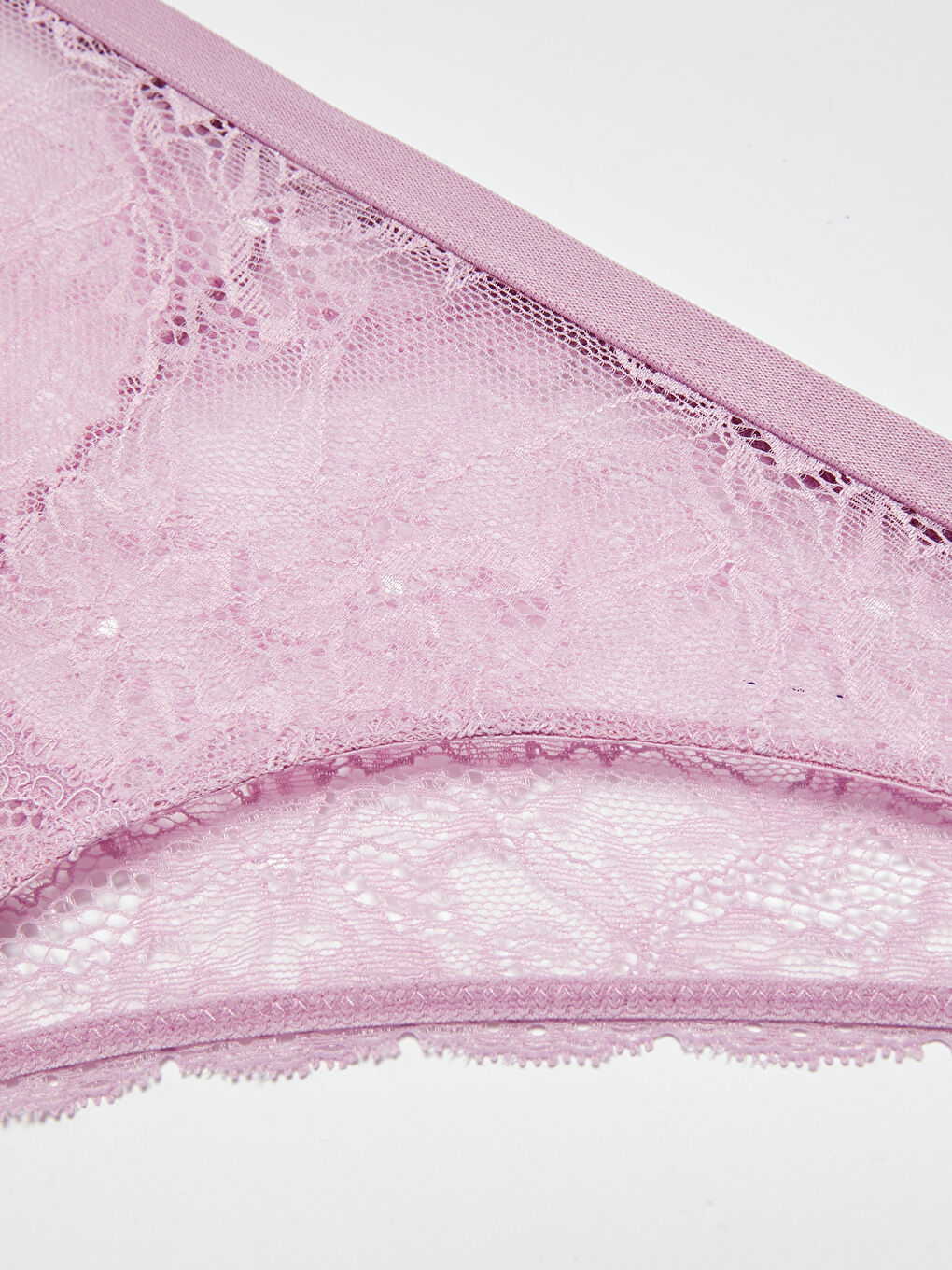 Lila Yüksek Bel Dantelli Fantezi Külot-2