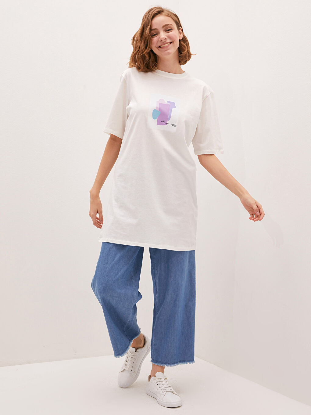 Pantaloni Dama Tip Harem cu Talie Elastică, Croială Largă și Buzunare-2