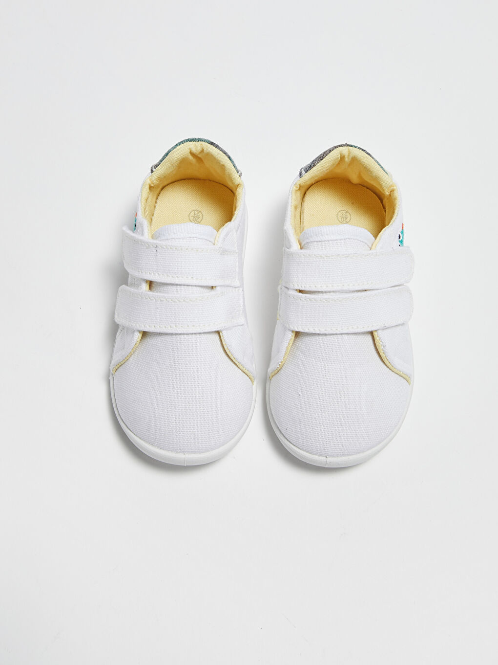 Beyaz Yürüme Öncesi Cırt Cırtlı Erkek Bebek Günlük Bez Ayakkabı-1