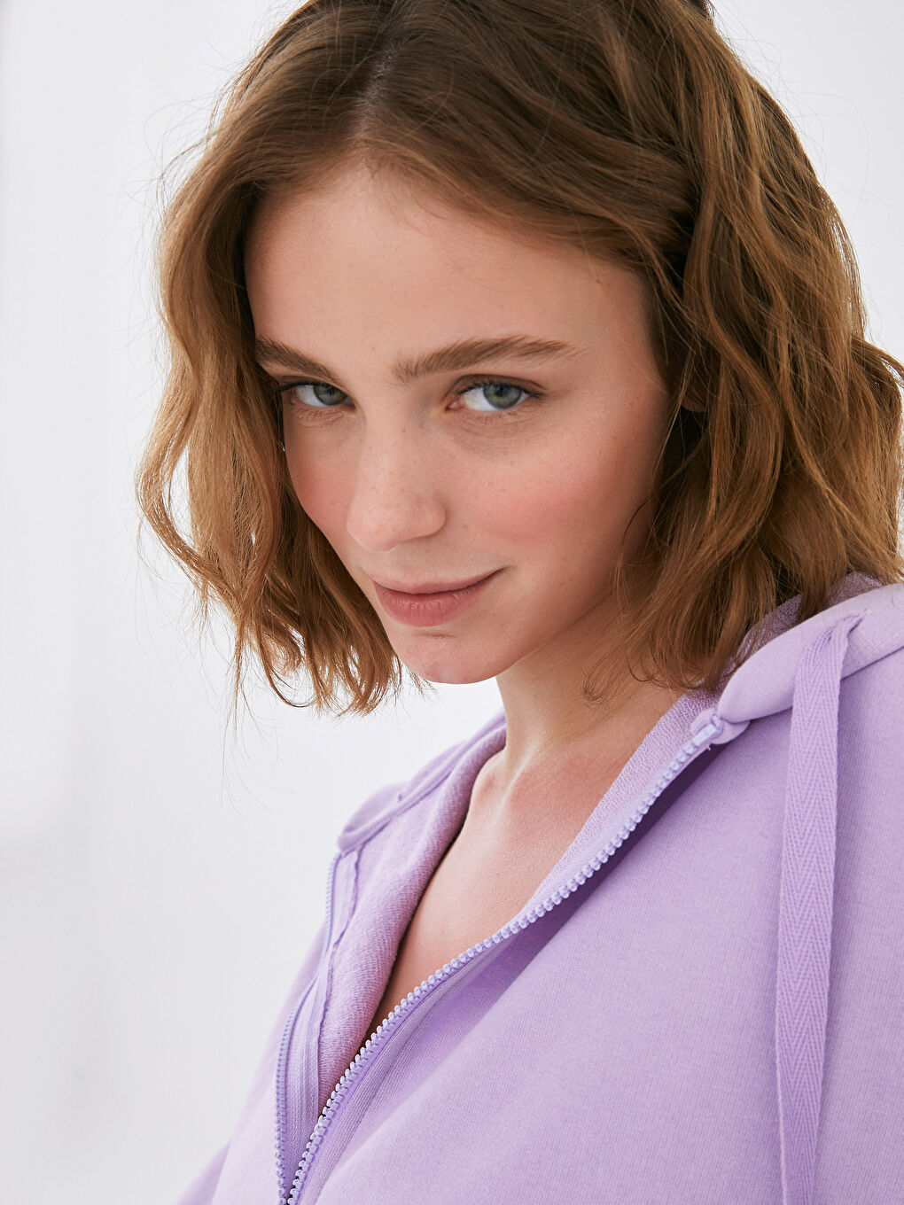 Cardigan Zippé à Manches Longues avec Col à Capuche pour Femmes-3