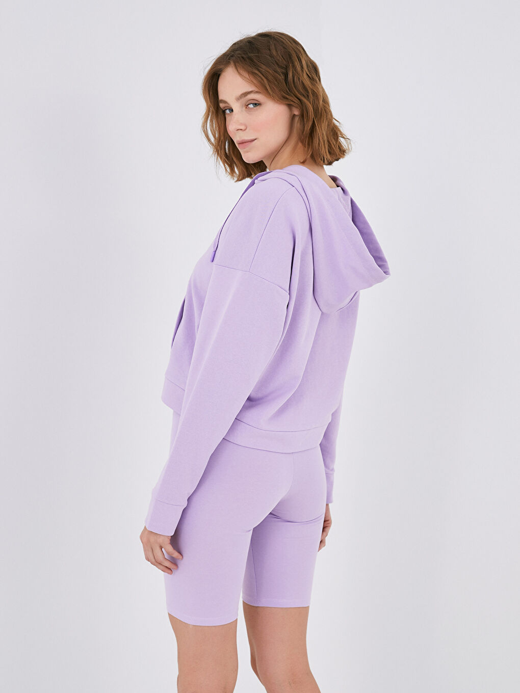 Cardigan Zippé à Manches Longues avec Col à Capuche pour Femmes-5