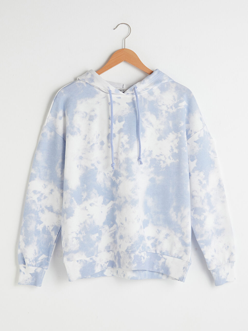 Ekru Batik Desenli Uzun Kollu Kadın Hoodie-8