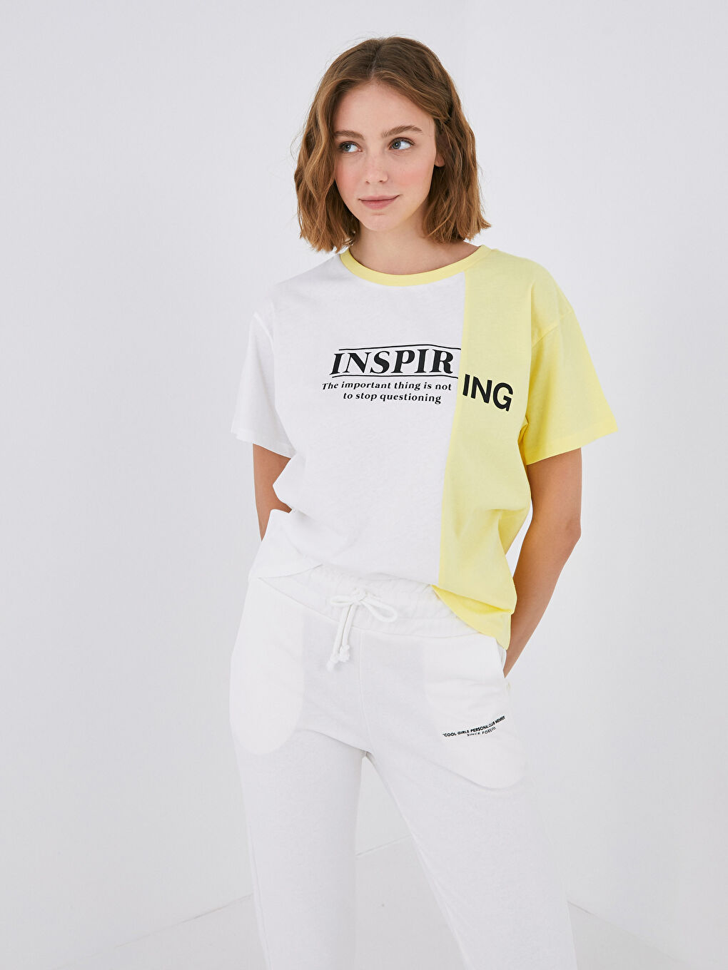 Crew Neck Printed Short Sleeve Cotton Women's T-shirt-2