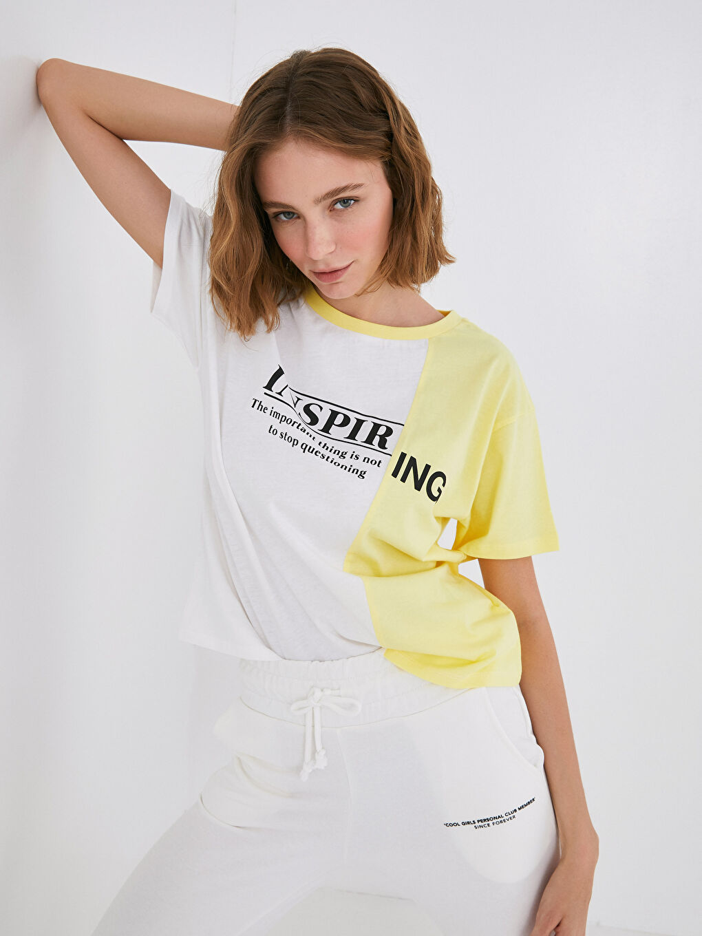 Crew Neck Printed Short Sleeve Cotton Women's T-shirt-5