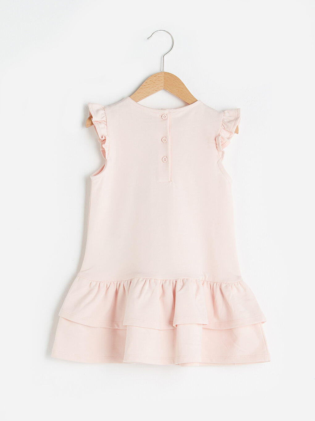 Crew Neck Minnie Mouse Printed Cotton Baby Girl Dress-1