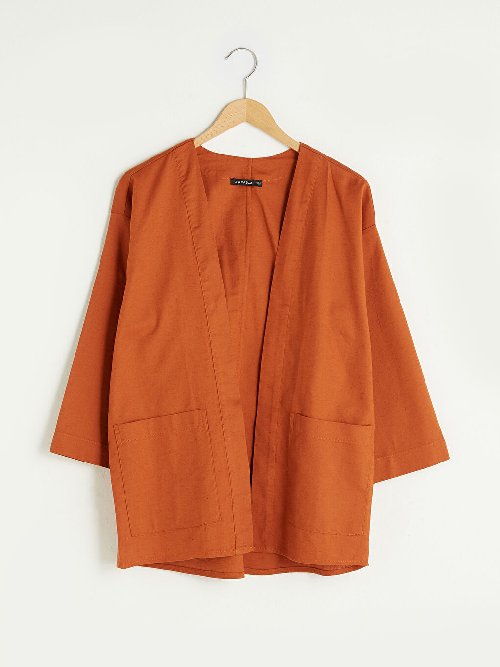 Shawl Collar Pocket Detailed Long Sleeve Women's Kimono-5