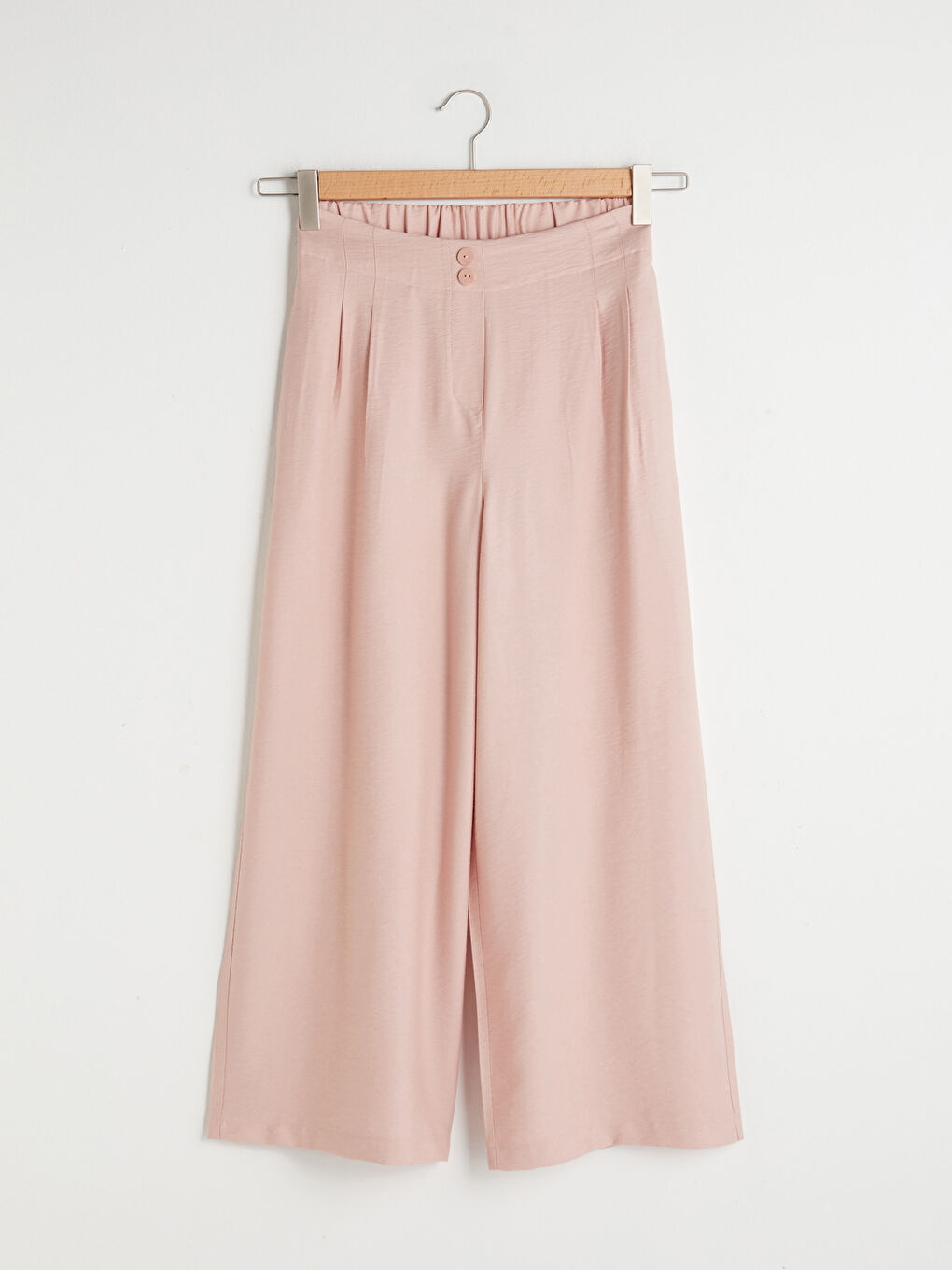 PREMIUM Elastic Waist Comfort Fit Wide Leg Palazzo Women's Trousers-11