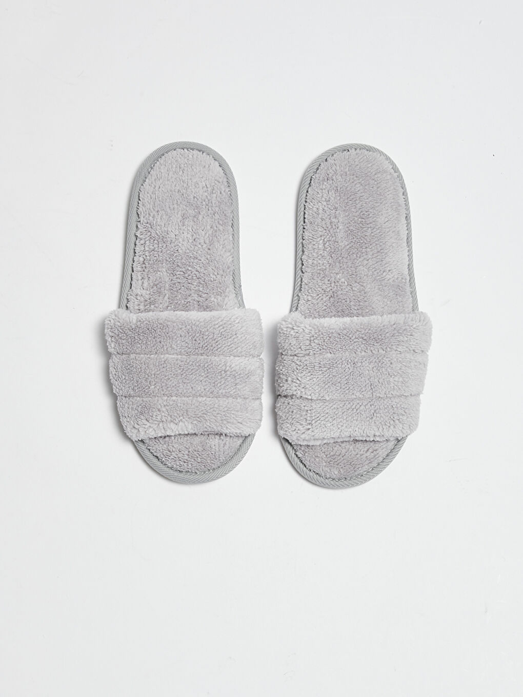 Gri Pelüş Kadın Ev Terliği-3