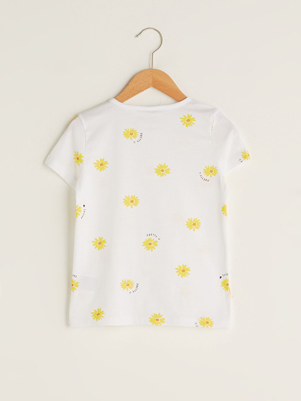 Хлопковая футболка с короткими рукавами, с круглым вырезом и принтом для девочек-1