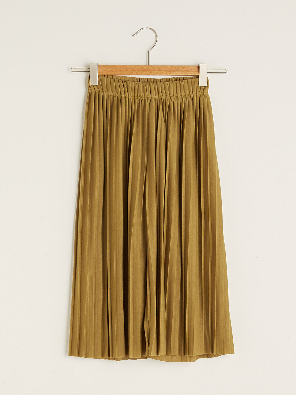 Haki Beli Lastikli Basic Kız Çocuk Pileli Eşofman Altı