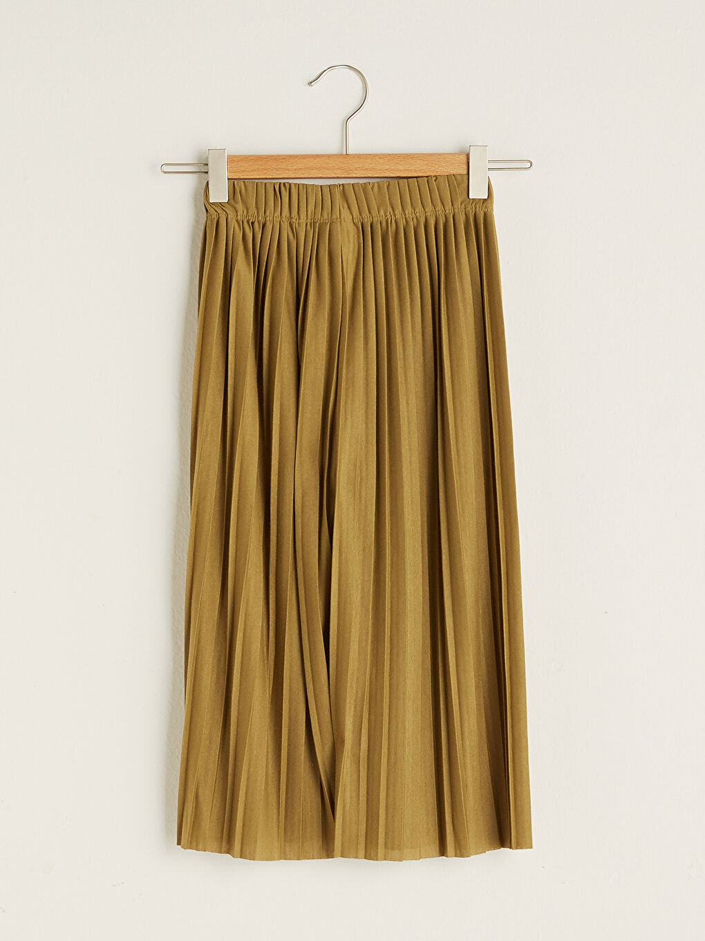 Haki Beli Lastikli Basic Kız Çocuk Pileli Eşofman Altı-1