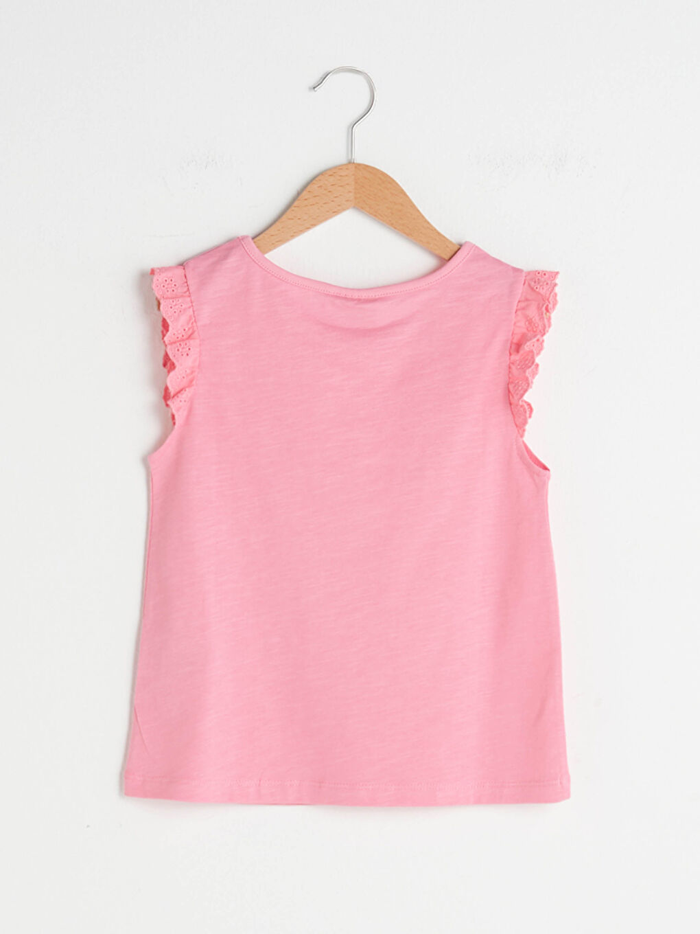 Pembe Bisiklet Yaka Basic Kolları Fisto Detaylı Kız Çocuk Atlet-1