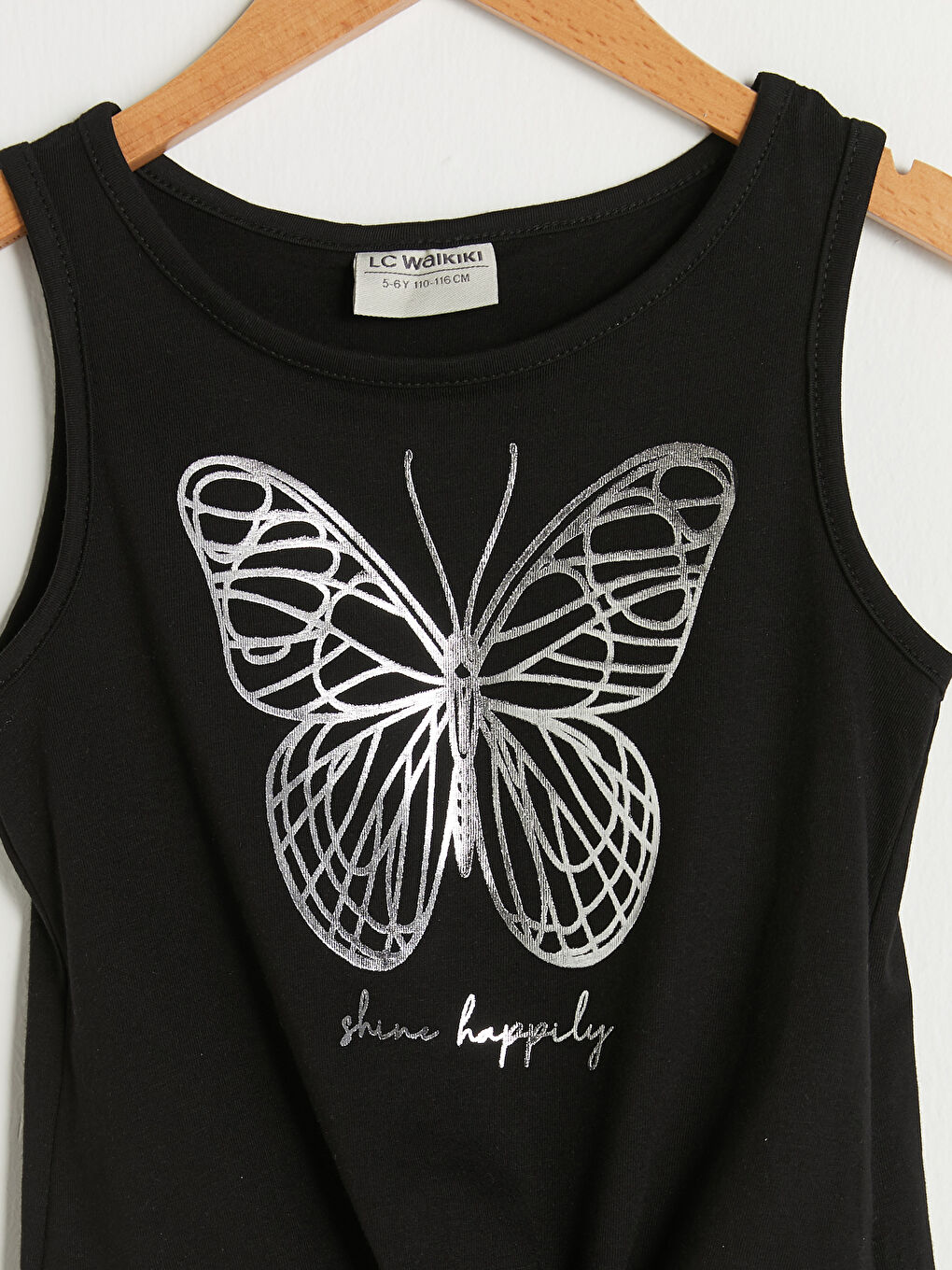 Майка для девочки с круглым вырезом из хлопка с принтом-2